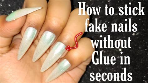 how to stick fake nails without glue|false nail polish without glue.